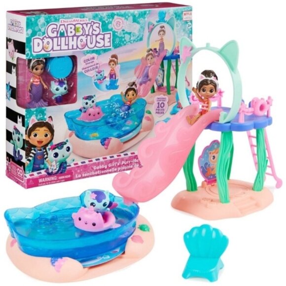 Pool Playset Gabby’s Dollhouse Doll Figures Kids Water Toy - Picture 6 of 12